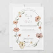 ボホアイスランドウォーターカラーアイスランドポピーの花 招待状 (正面)