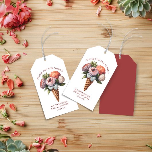 ボホアイス素朴クリームフローラブライダルシャワー ギフトタグ