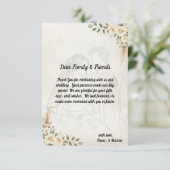 ボホアイボリーバラ&パンパスグラス結婚ズ サンキューカード (スタンド正面)