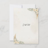 ボホアイボリーバラ&パンパスグラス結婚ズ サンキューカード (裏面)