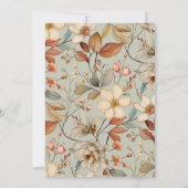 ボホアイボリーワイルドフラワーフローラベビーシャワー 招待状 (裏面)