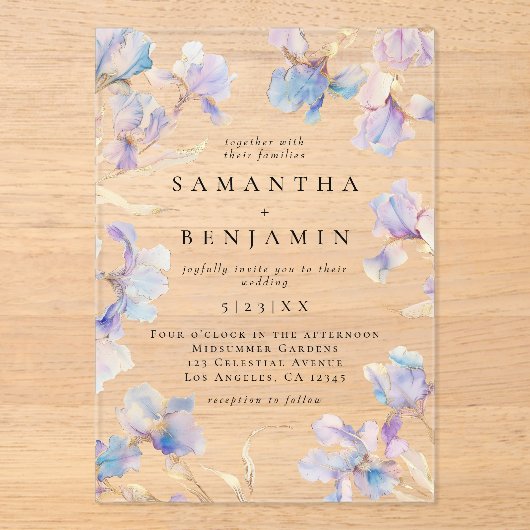 ボホアイリス結婚ズ アクリル招待状 (正面)