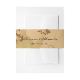 ボホアウェー牡丹と葉金ゴールド結婚ズ 招待状ベリーバンド