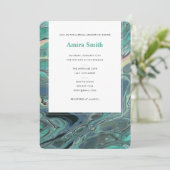 ボホアクア芸術的マーブルシャワー招待状 招待状 (スタンド正面)