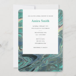 ボホアクア芸術的マーブルシャワー招待状 招待状
