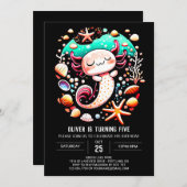 ボホアクソロトルエンチャント誕生日 招待状 (正面/裏面)