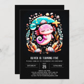 ボホアクソロトルカスタム誕生日 招待状 (正面/裏面)