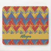 ボホアステカスタイルブルーレッドと金ゴールド マウスパッド (正面)