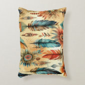 ボホアステカトバルブルーの羽 アクセントクッション (正面(垂直))