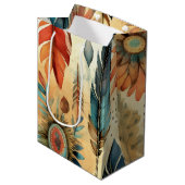 ボホアステカトバルブルーの羽 ミディアムペーパーバッグ (正面アングル)