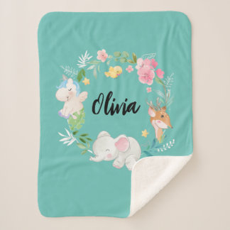 ボホアニマルウッドランドテーマシェルパブランケット シェルパブランケット