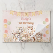 ボホアニマルズ1stバースデーティアウェイ紙ランチョンマット ペーパーパッド (折り畳み)