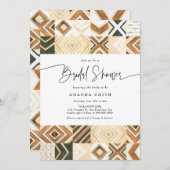 ボホアフリカタイルサファリアーストーンブライダルシャワー 招待状 (正面/裏面)
