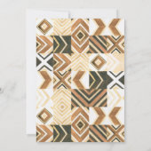 ボホアフリカンタイルズバスケットサファリブライダルシャワー 招待状 (裏面)