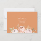 ボホアプリコプニーウェディングRSVPカード サンキューカード (裏面)