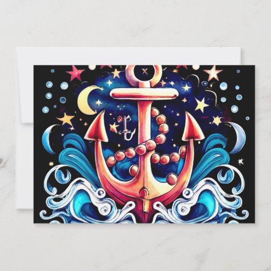 ボホアホイいかりベビーシャワー 招待状 (裏面)