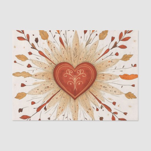 ボホアモウンスナルハートイラストレーション 薄葉紙 (正面)
