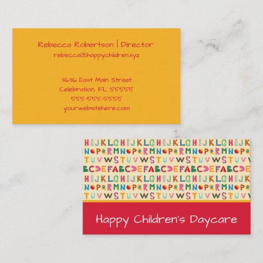 ボホアルファベットデイケア 名刺 (正面/裏面)