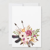 ボホアローズ羽フローラベビーシャワー招待状 招待状 (裏面)