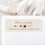 ボホアローピーチ&ブルガンディルシックフローラアドレス ラベル (インサイチュ)