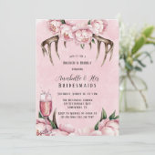 ボホアントラーとピンクペオニーズブランチ&バブリー 招待状 (スタンド正面)