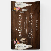 ボホアントラースカルダークウッド結婚ズウェルカムバナー 横断幕 (縦)