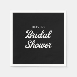 ボホアンドレトロブラック |ブライダルシャワー スタンダードカクテルナプキン