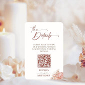 ボホアンバーフローラQRコード結婚の詳細カード エンクロージャーカード