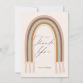 ボホアーストゥーン虹の赤ちゃんシャワー サンキューカード (正面)