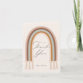 ボホアーストゥーン虹の赤ちゃんシャワー サンキューカード (正面)