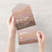 ボホアーストーンマウンテンズ&フォレ結婚ストレトロ オールインワン招待状 (貼ってはがせる)