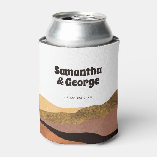 ボホアーストーンレトロタイポグラフィ結婚式の引き出物 缶クーラー (缶正面)