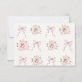 ボホアースピンクガールサンキューカードベビーシャワー 出欠カード (裏面)