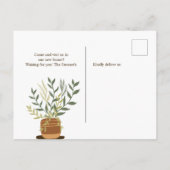 ボホアースレトロハウス植物ポット新しいホームムービング 案内ポストカード (裏面)