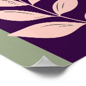 ボホアーチアモダンートミニマリスト葉植物学品 ポスター (角)