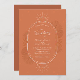ボホアーチアンドパームテラコッタ結婚式招待状 招待状