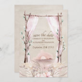 ボホアーチウォーターカラーサンセットオンビーチ 招待状 (正面/裏面)