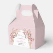 ボホアーチウオーターカラー赤面ピンクの花パンパ フェイバーボックス (裏面サイド)