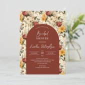 ボホアーチウオーター色テラコッタ黄色の野花 招待状 (スタンド正面)