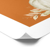 ボホアーチカボチャ焼きオレンジフローラウェルカムサイン ポスター (角)