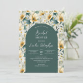 ボホアーチカラフルほこりっぽい緑の黄色い野花 招待状 (スタンド正面)