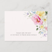 ボホアーチカラフルフローラ春の結婚式詳細 エンクロージャーカード (裏面)