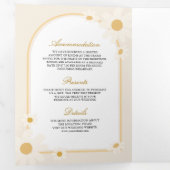 ボホアーチクリームイエローデイジーオールインワン結婚ズ 三つ折り招待状 (内部最初)