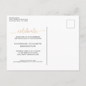 ボホアーチグリーン金ゴールド写真卒業パーティー 案内ポストカード (裏面)