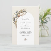 ボホアーチコットン&ユーカリ結婚ス 招待状 (スタンド正面)