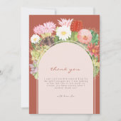 ボホアーチサボテン咲く砂漠の赤ちゃんシャワー サンキューカード (正面)