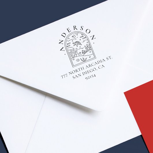 ボホアーチシーカメカスタム差出人住所 ラバースタンプ