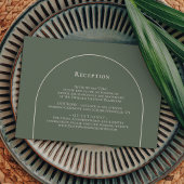 ボホアーチセージシンプルグリーンウェディングレセプション エンクロージャーカード