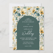 ボホアーチセージ緑の黄色のアイボリー野生の花 招待状 (正面)