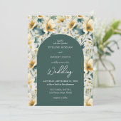 ボホアーチセージ緑の黄色のアイボリー野生の花 招待状 (スタンド正面)